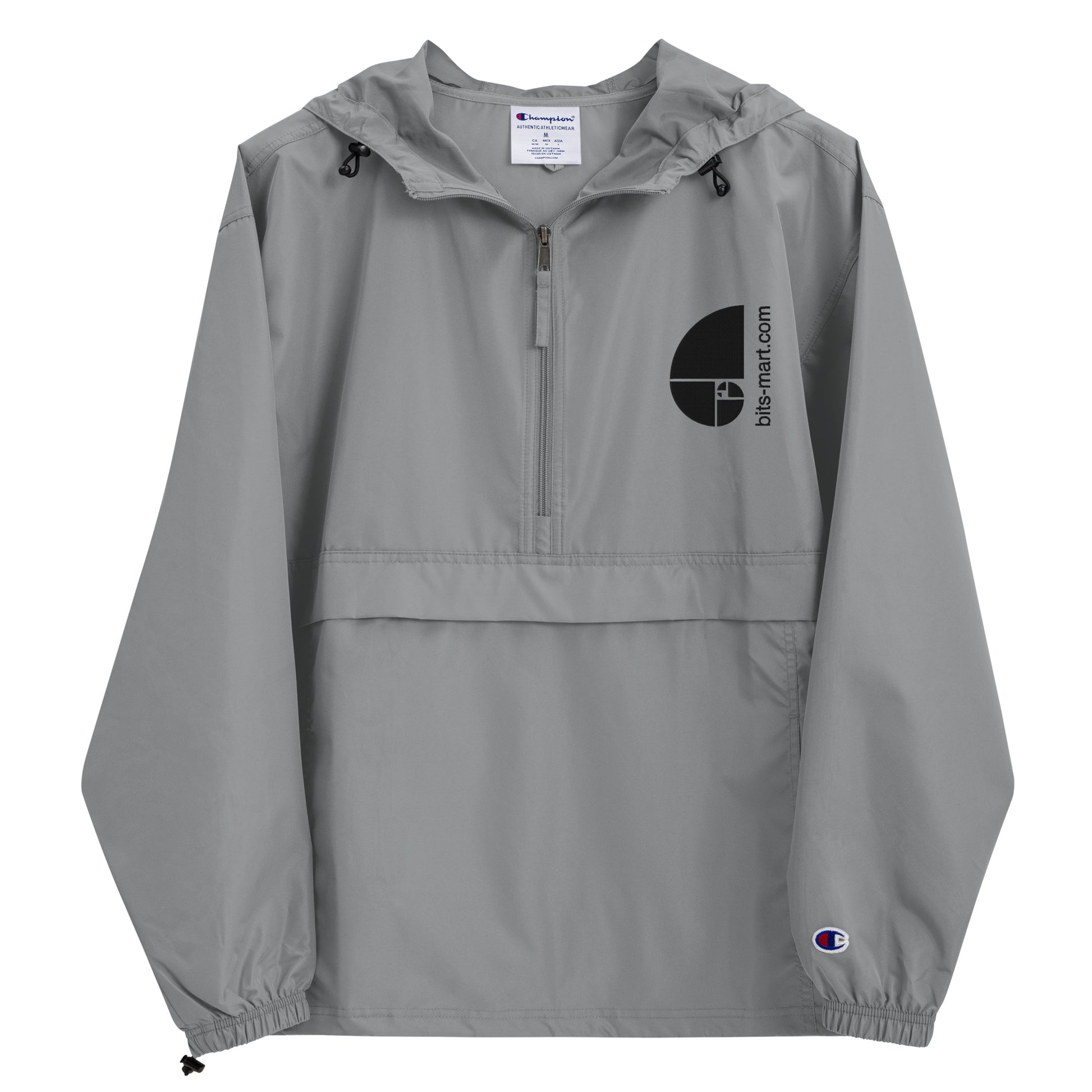 Embroidered Champion Packable Jacket — Graphite