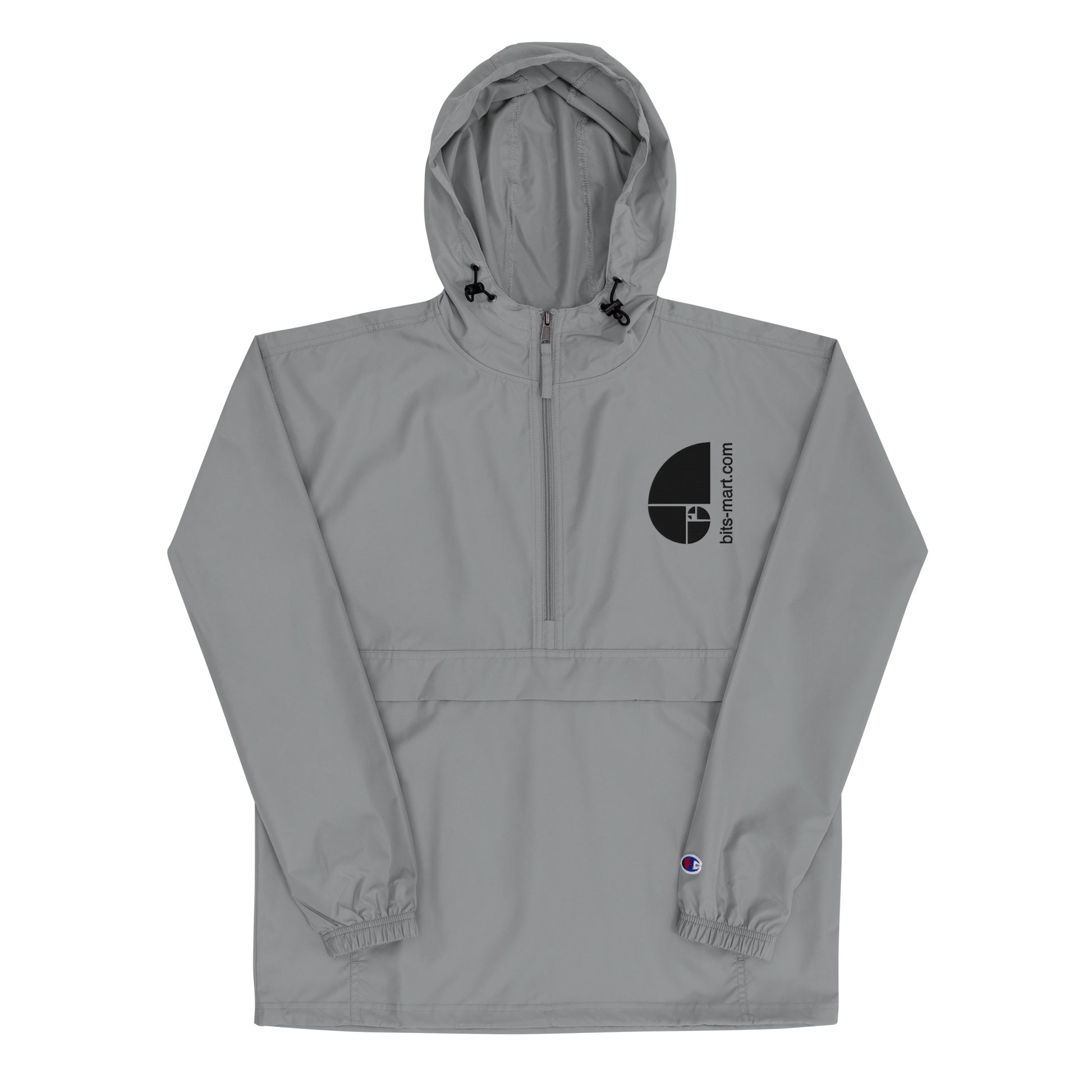 Embroidered Champion Packable Jacket — Graphite