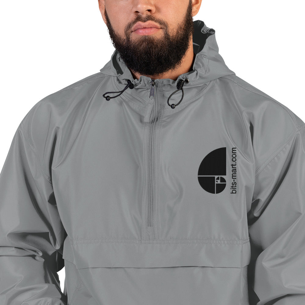 Embroidered Champion Packable Jacket — Graphite