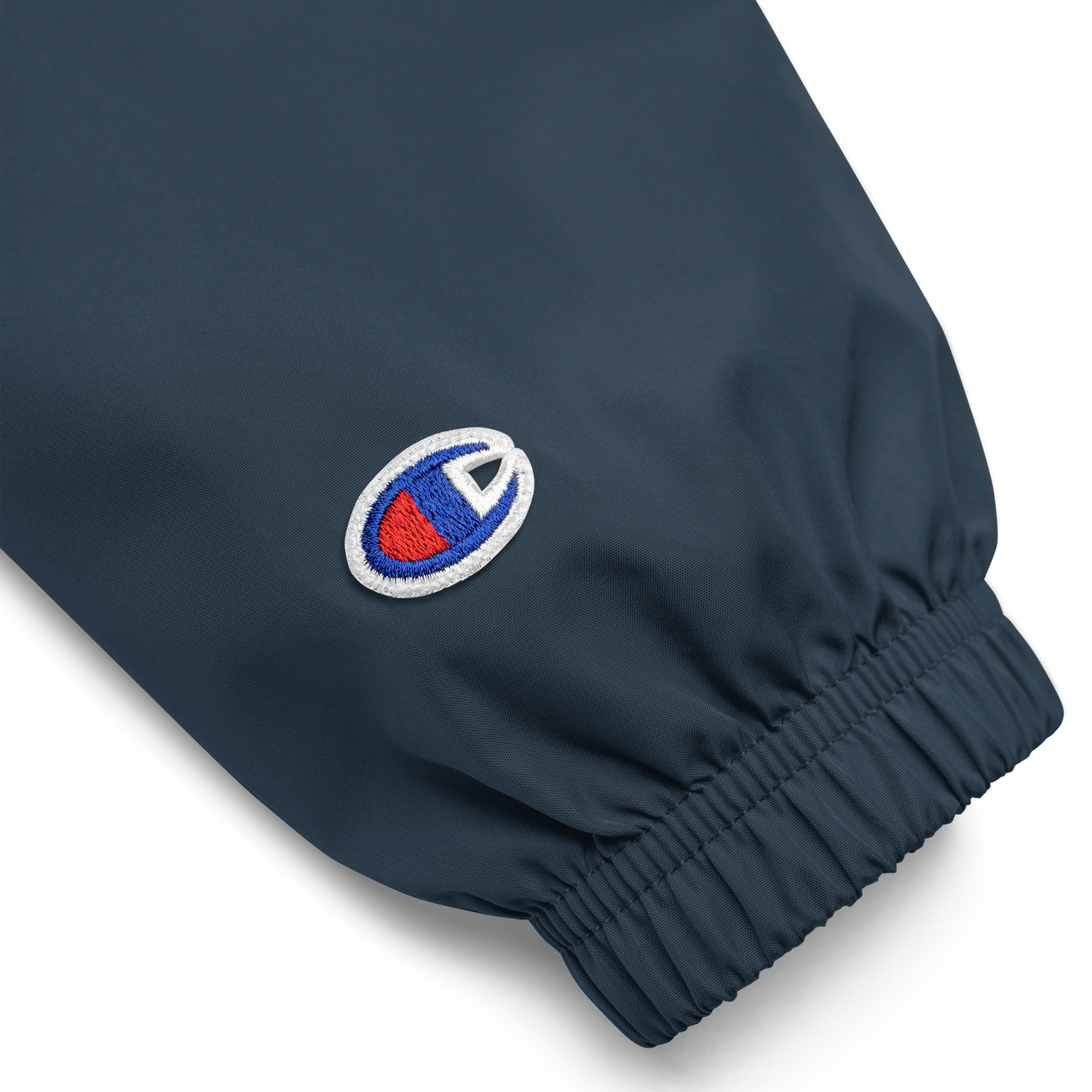 Embroidered Champion Packable Jacket — Navy