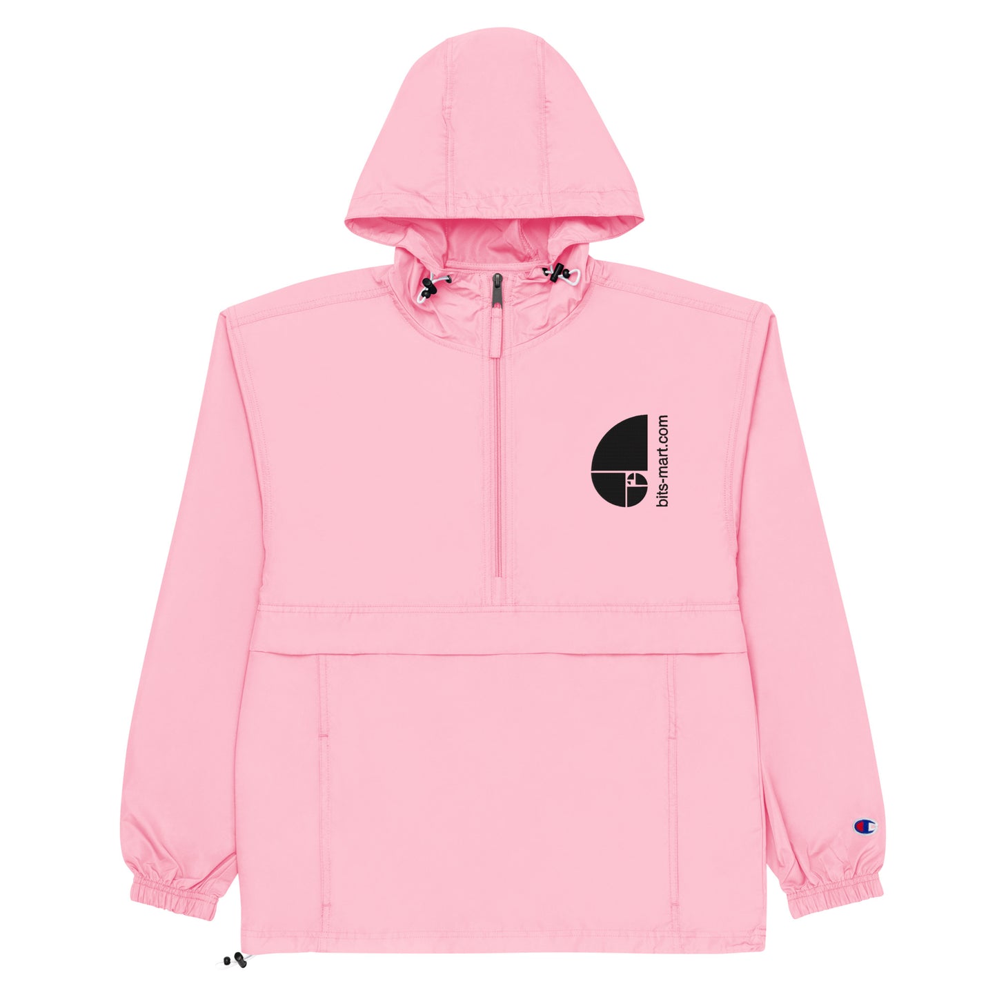 Embroidered Champion Packable Jacket — Pink