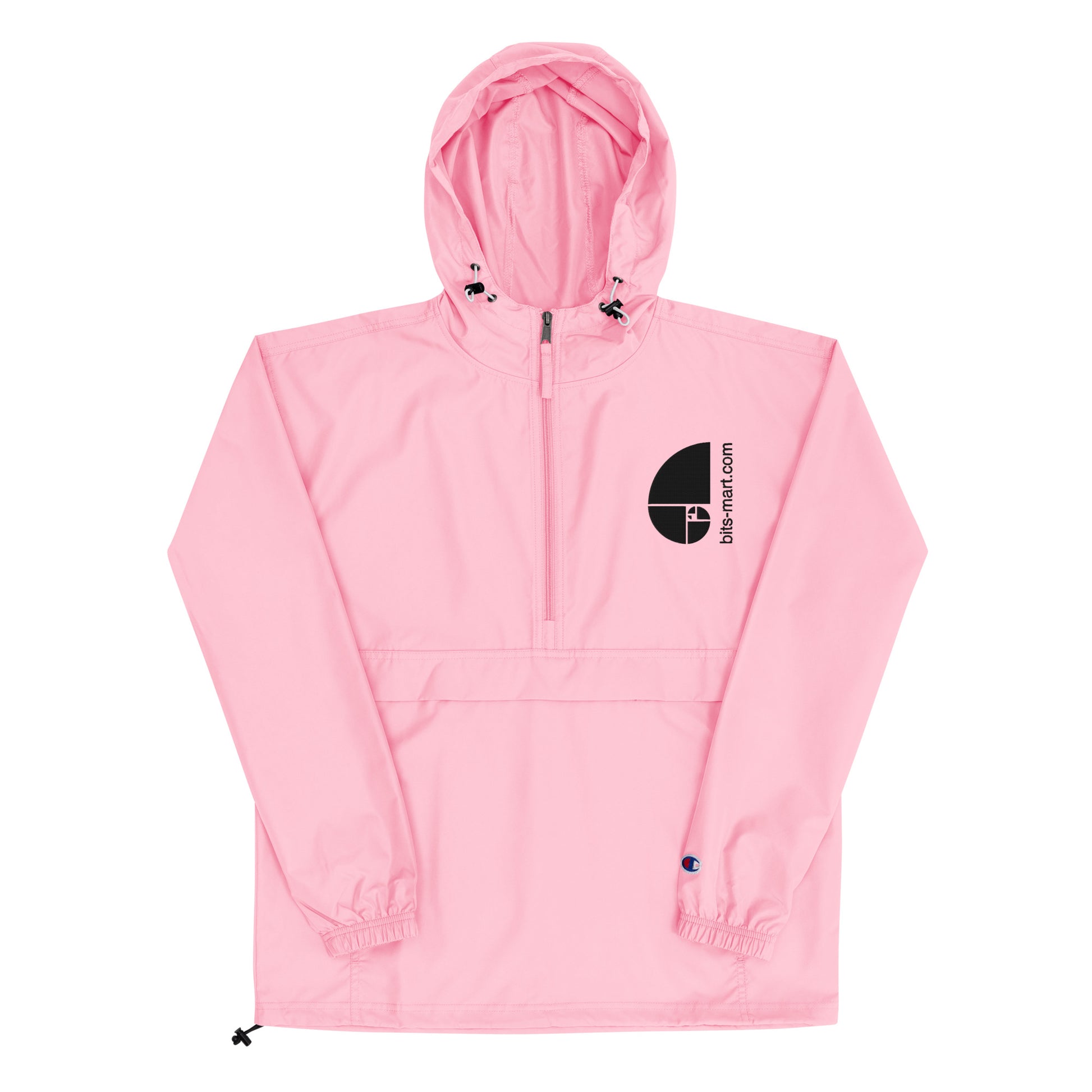 Embroidered Champion Packable Jacket — Pink