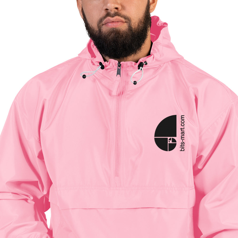 Embroidered Champion Packable Jacket — Pink