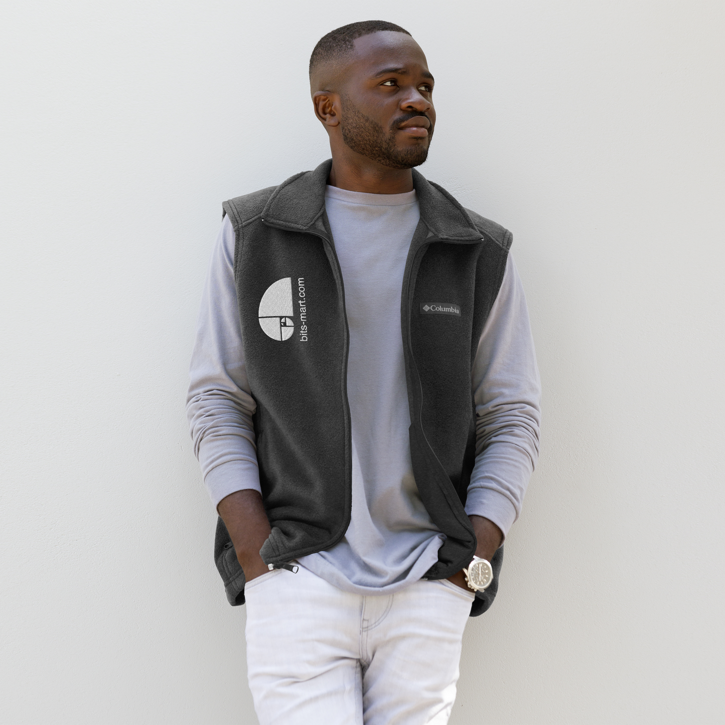 Men’s Columbia fleece vest — Grey