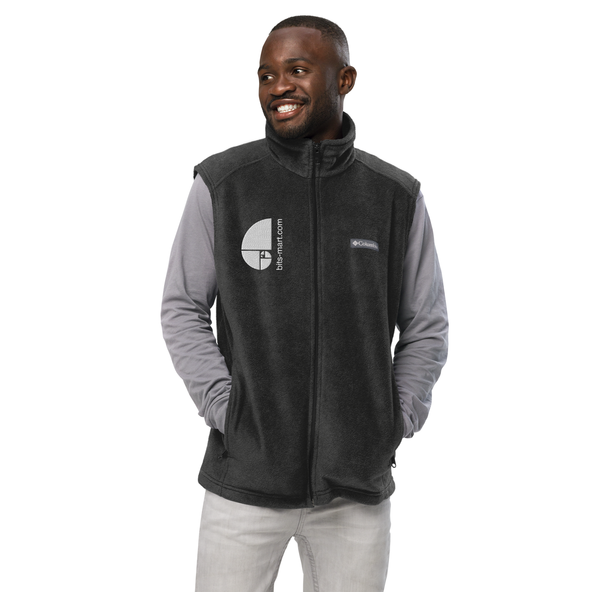 Men’s Columbia fleece vest — Grey