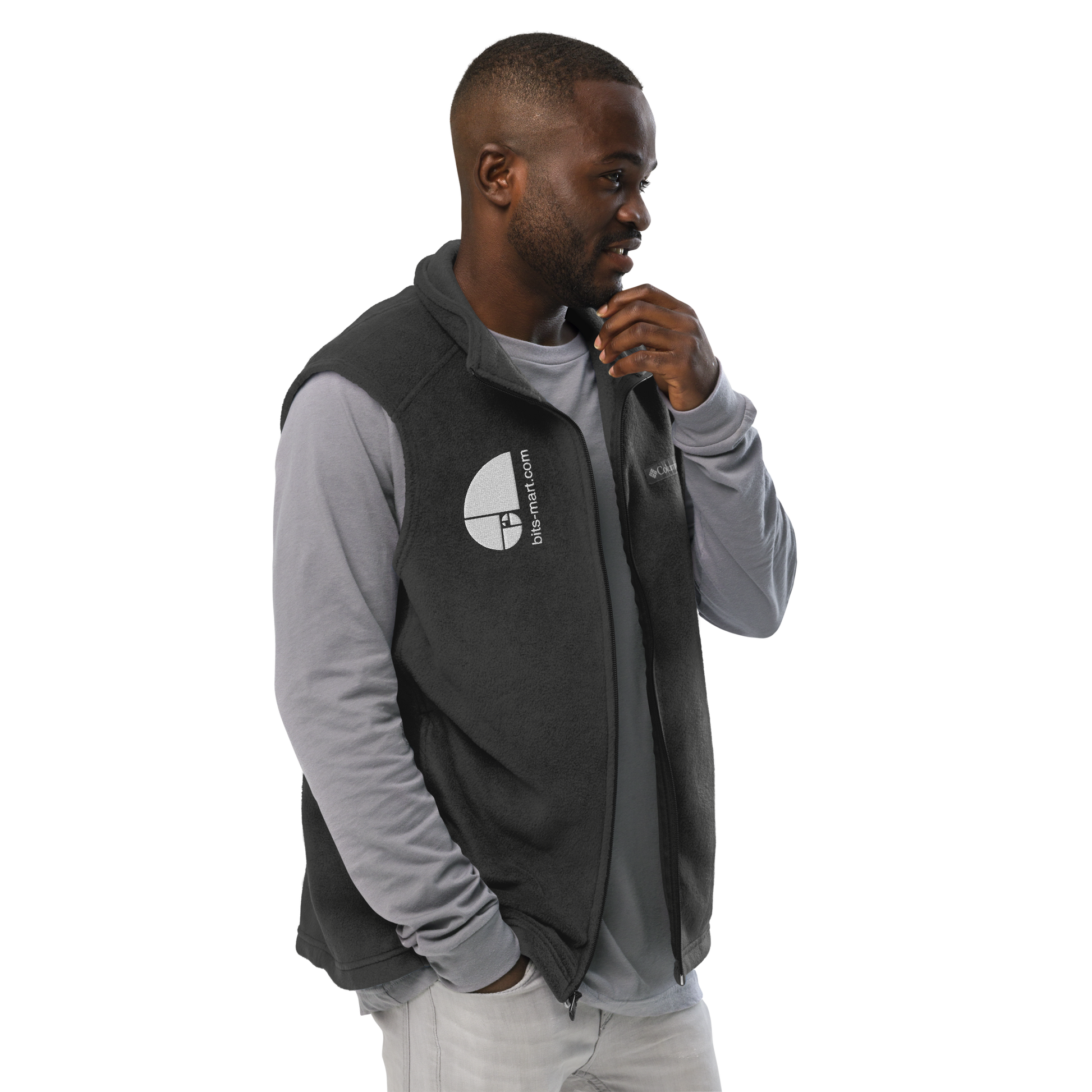 Men’s Columbia fleece vest — Grey