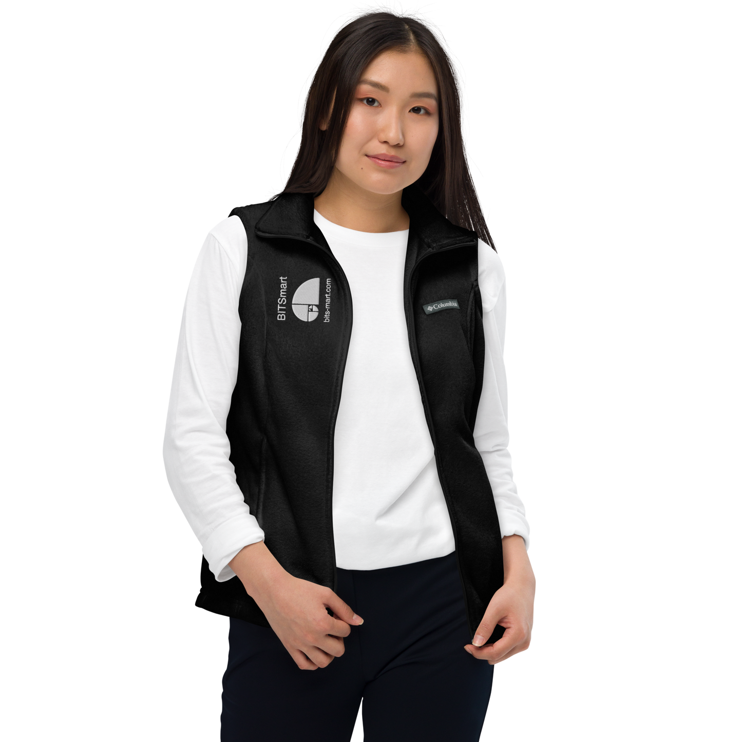 Women’s Columbia fleece vest — Black