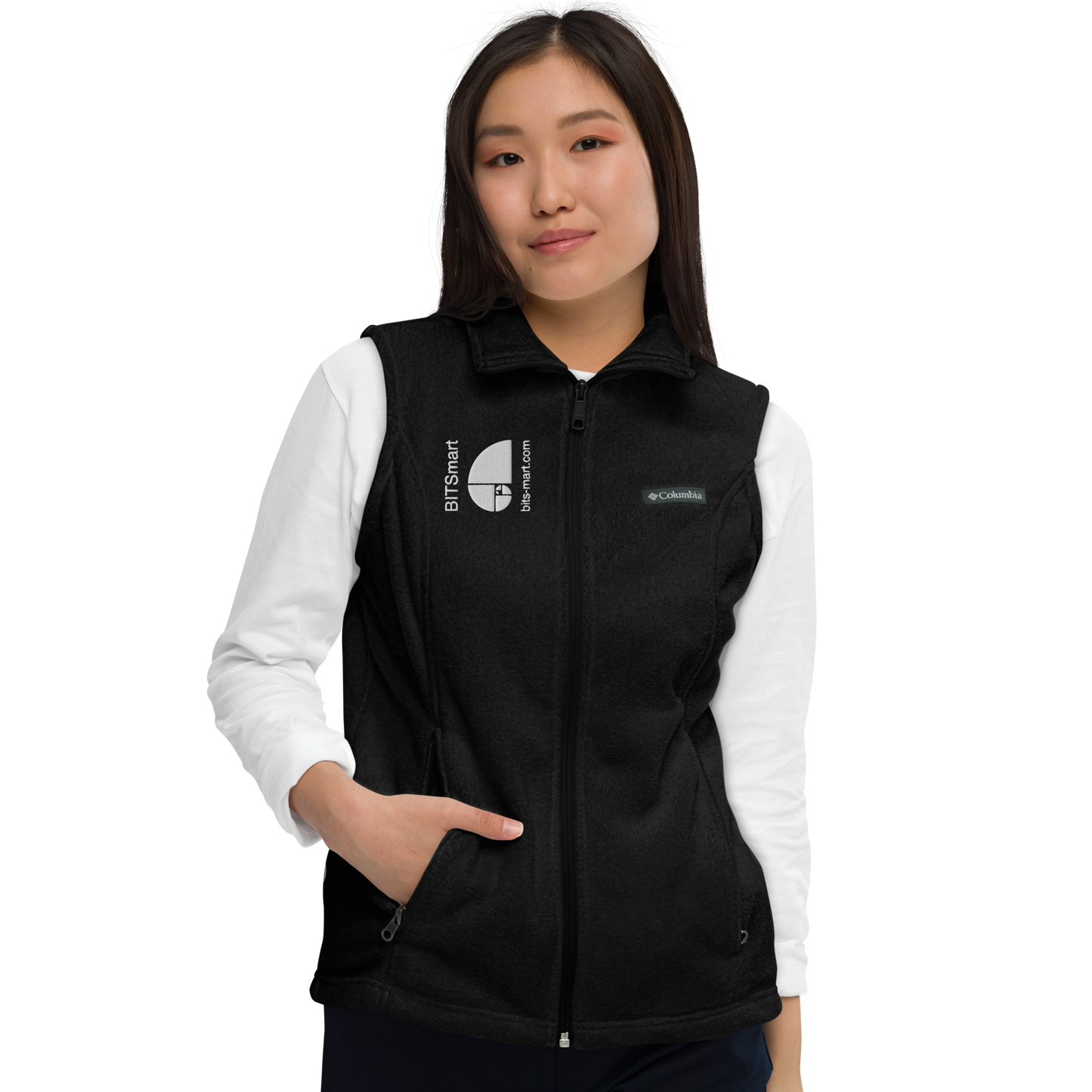 Women’s Columbia fleece vest — Black