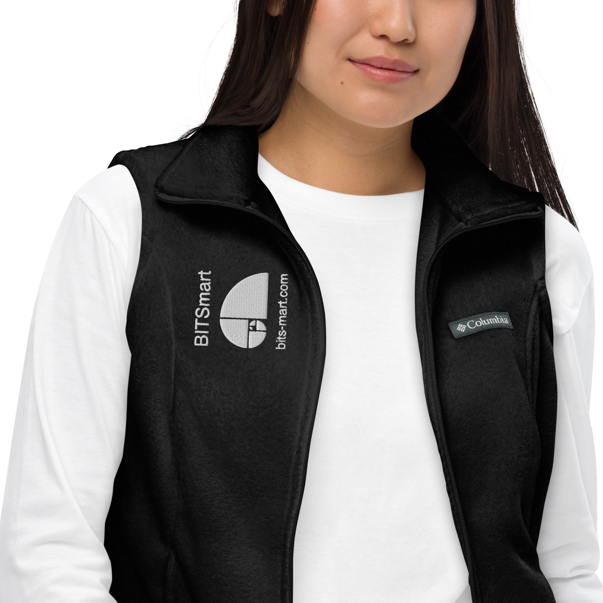 Women’s Columbia fleece vest — Black
