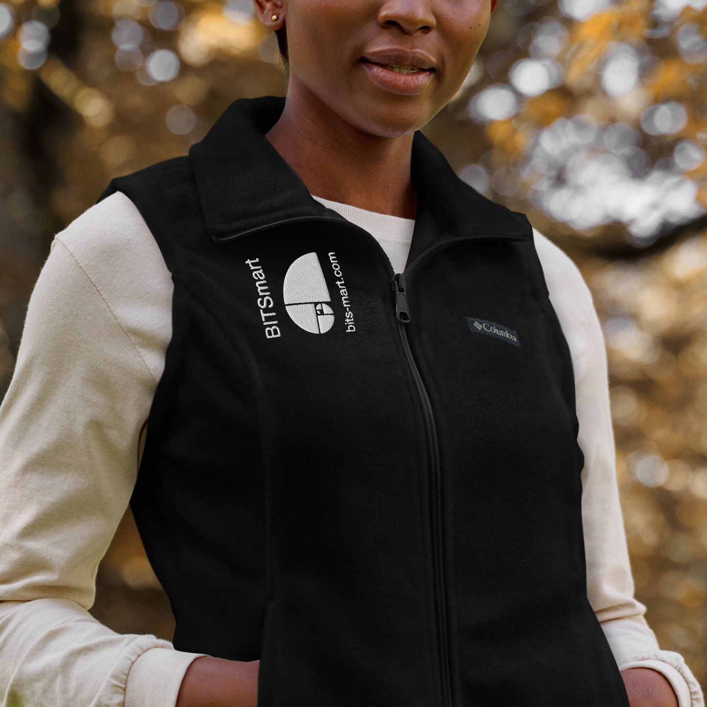 Women’s Columbia fleece vest — Black