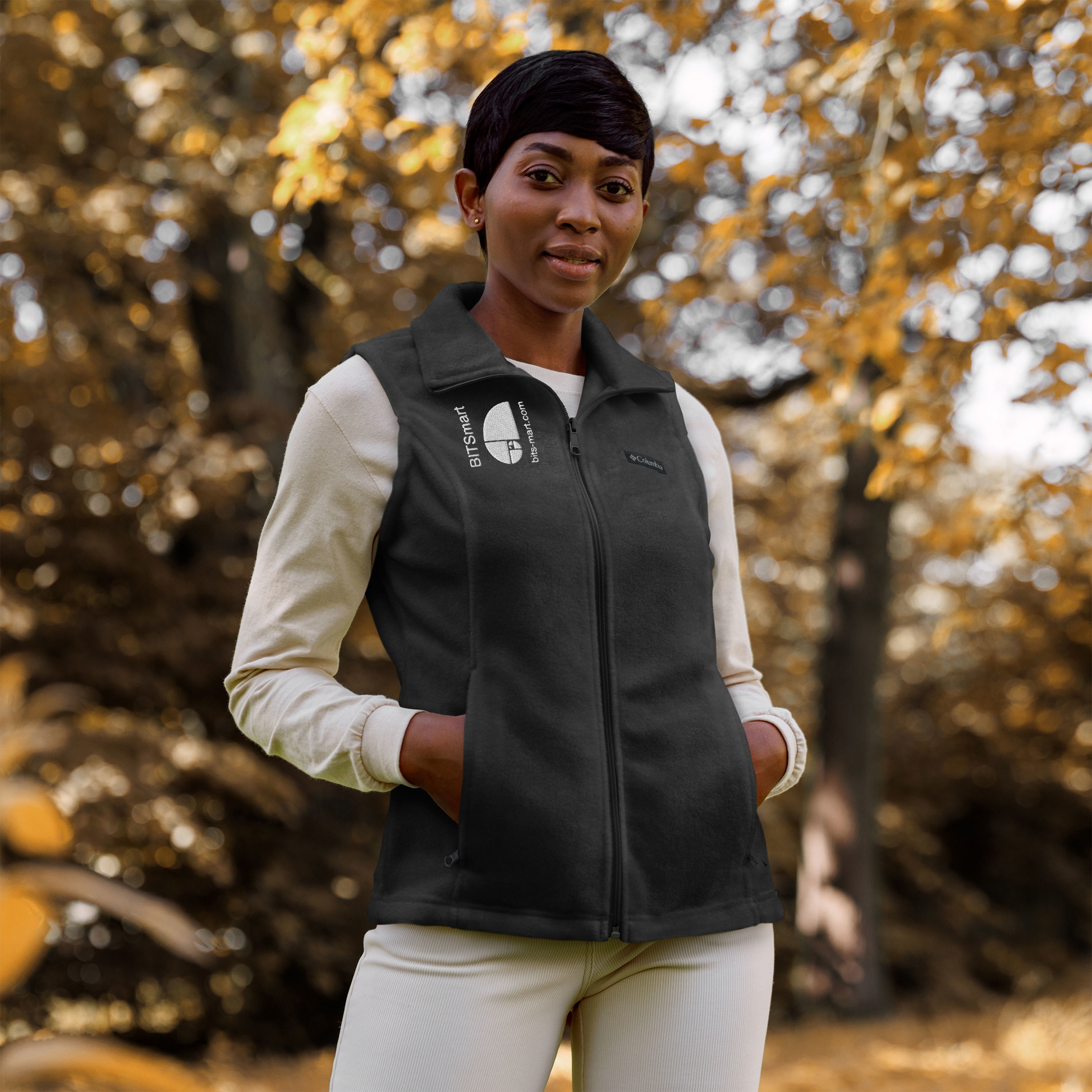 Women’s Columbia fleece vest — Grey