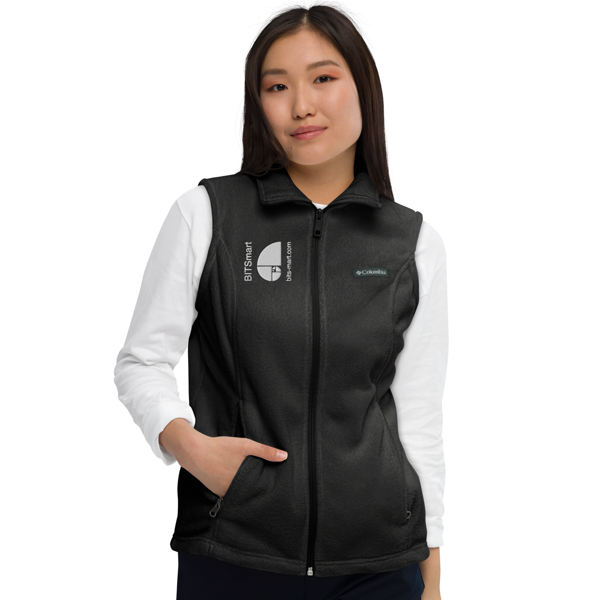 Women’s Columbia fleece vest — Grey