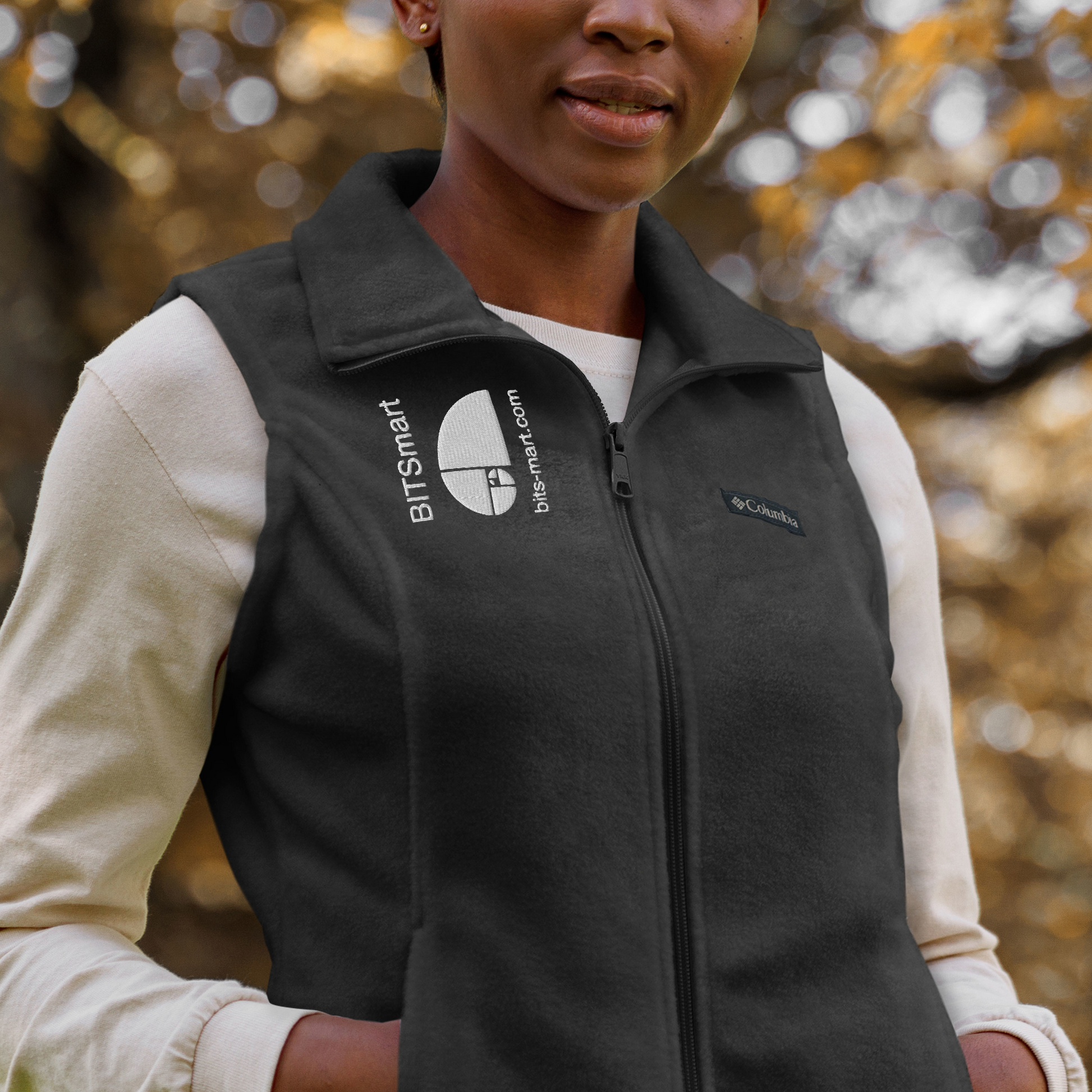 Women’s Columbia fleece vest — Grey